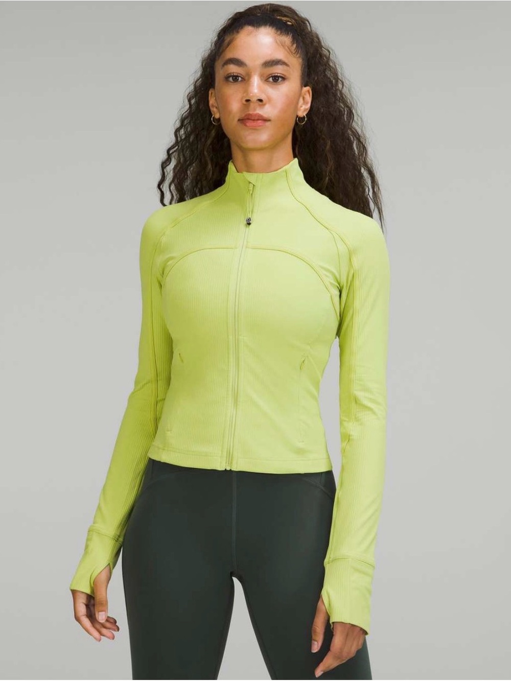 lululemon Ribbed Nulu Cropped Define Jacket Wasabi Green Size 6